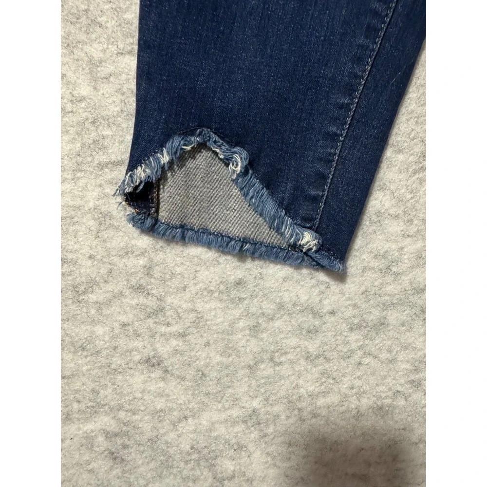 7 for All Mankind Women's Size 32 Cropped Raw Hem Dark Wash Jeans